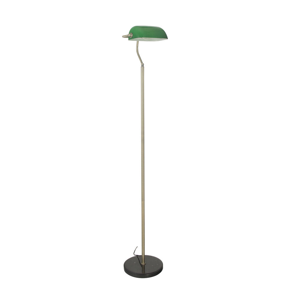 Bankers Floor Lamp Antique Brass / Green - OL99443AB