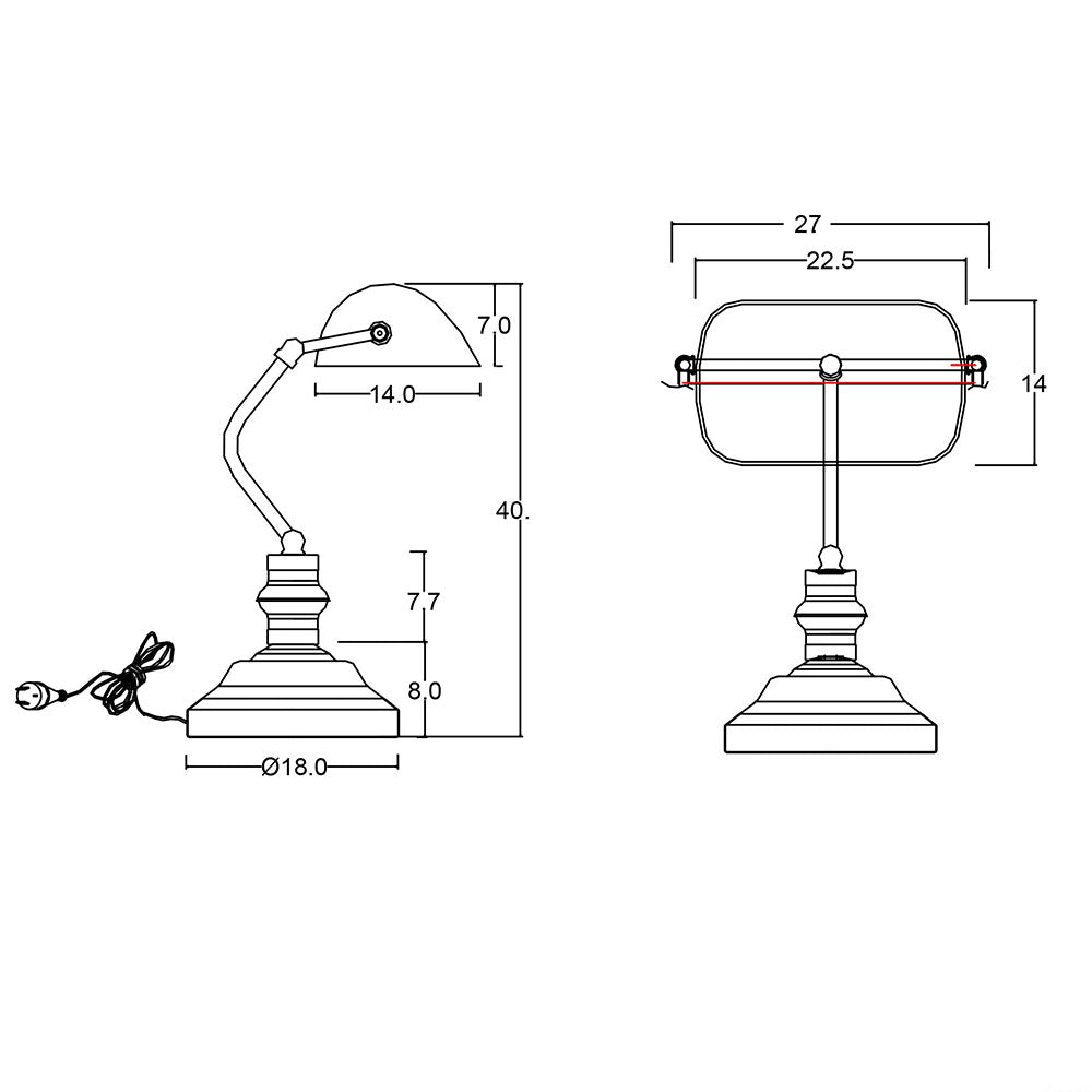 Bankers Touch Table Lamp Antique Brass - OL99458AB