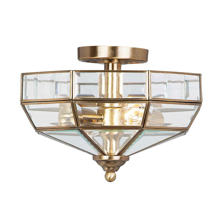 Old Park 2 Light Semi Flush Aged Bronze - OLD-PARK-AB