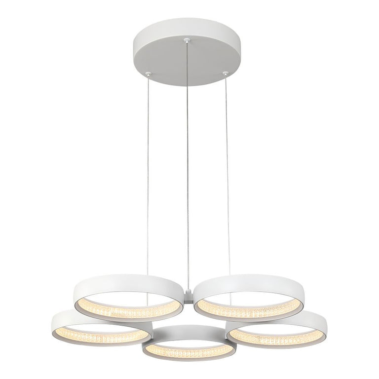 Olympus 5 Light Dimmable LED Pendant White / Tri-Colour - OLYM5PLEDWHT