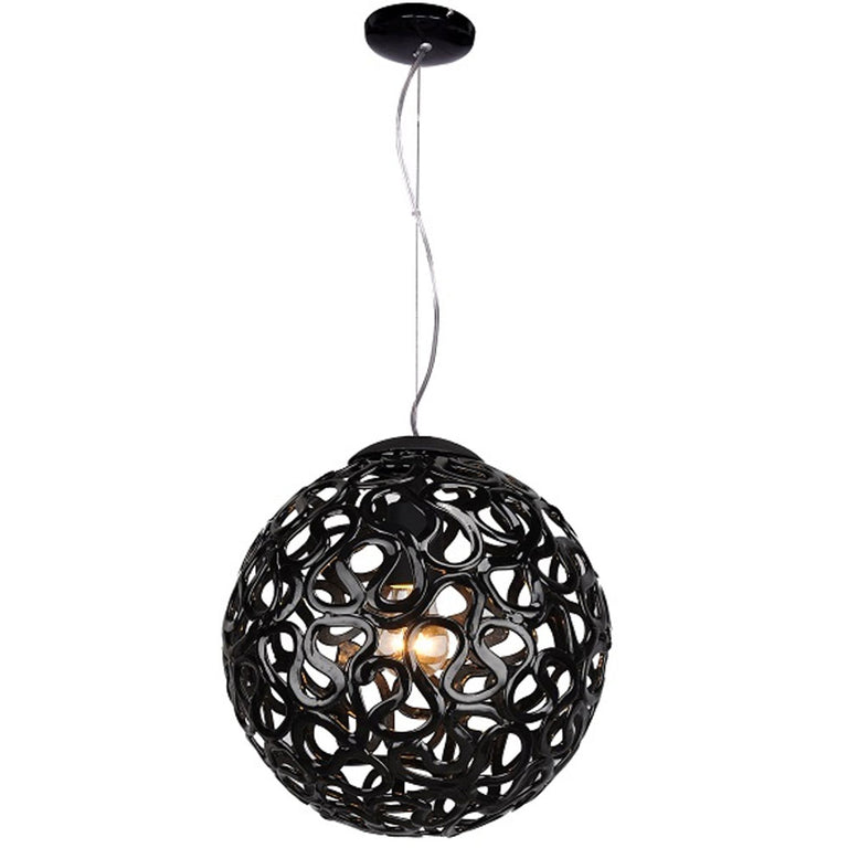 Oregon 1 Light Pendant Medium Black - OREGON-40-BLK