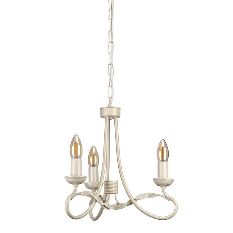 Olivia 3 Light Chandelier Ivory / Gold - OV3-IVORY-GOLD