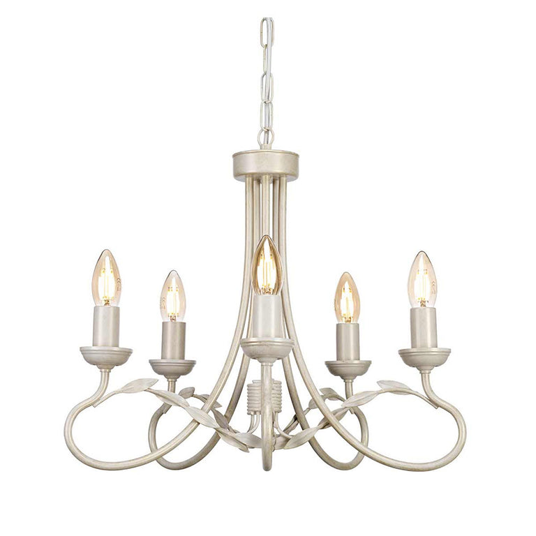 Olivia 5 Light Chandelier Ivory / Gold - OV5-IVORY-GOLD