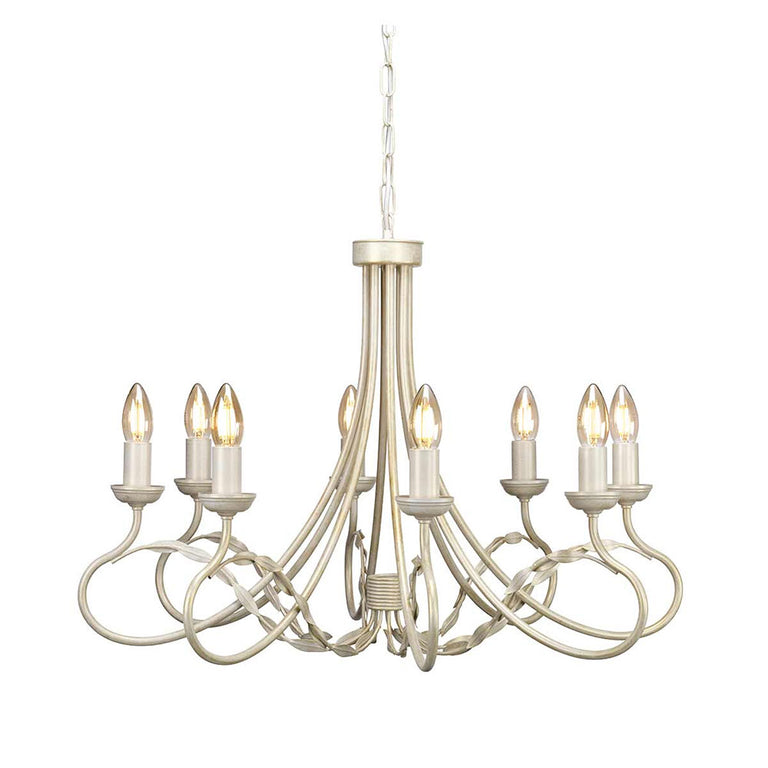 Olivia 8 Light Chandelier Ivory / Gold - OV8-IVORY-GOLD