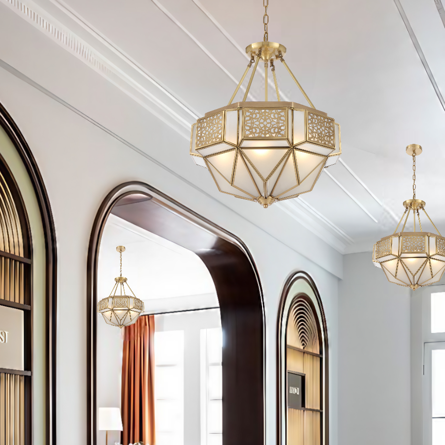 Overton 6 Light Pendant Solid Brass - OVERTON PE-BRS