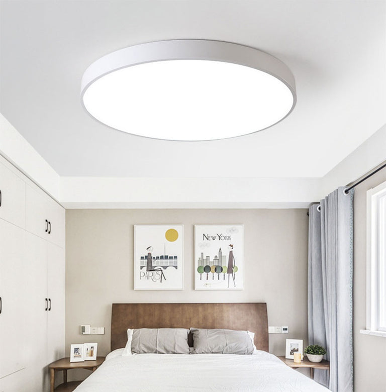 Oblique 48W LED Dimmable Oyster Matt White / Tri-Colour - UOYS-48WH-3CCT