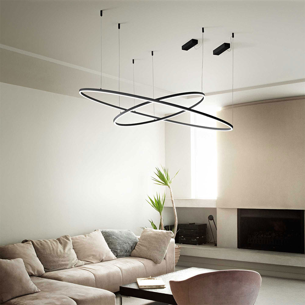 Oracle Slim SP 55W LED 900mm Round Pendant Black / Cool White - 304441