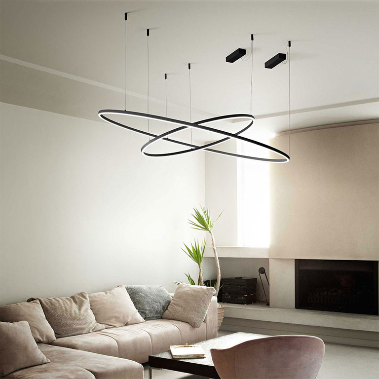 Oracle Slim SP 55W LED 900mm Round Pendant Black / Cool White - 304441