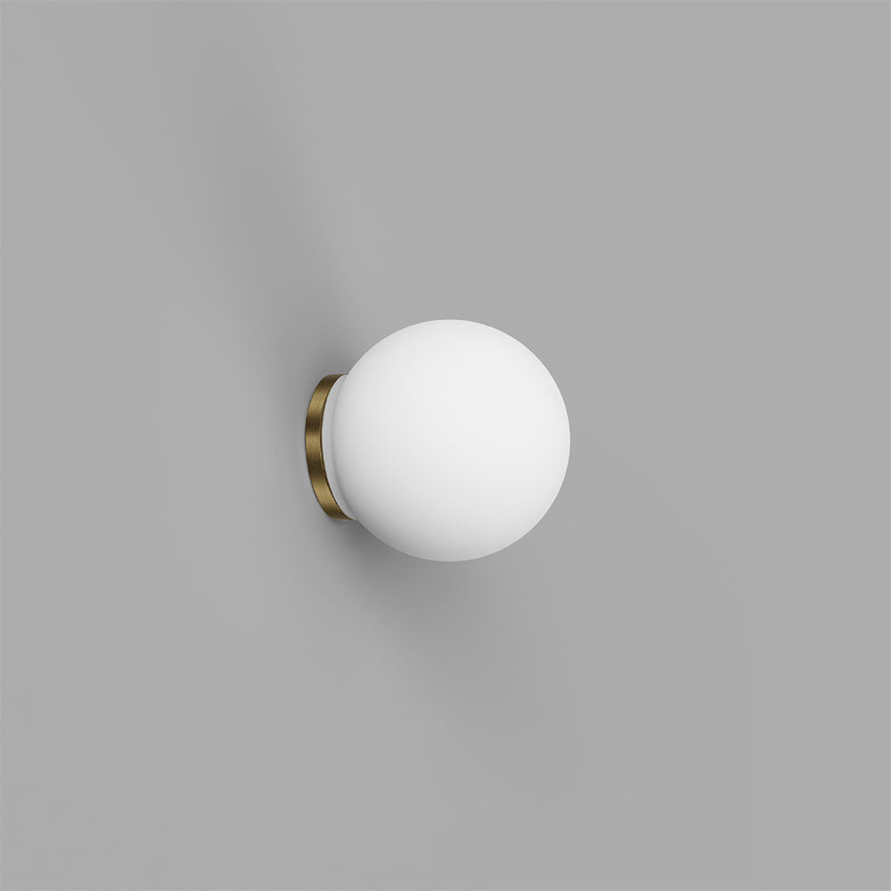 Orb Mirror Small Wall Light Old Brass IP44