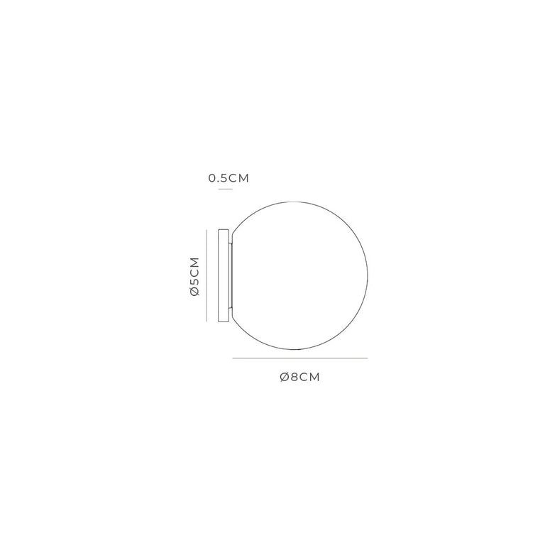 Orb Mirror Small Wall Light Old Brass IP44