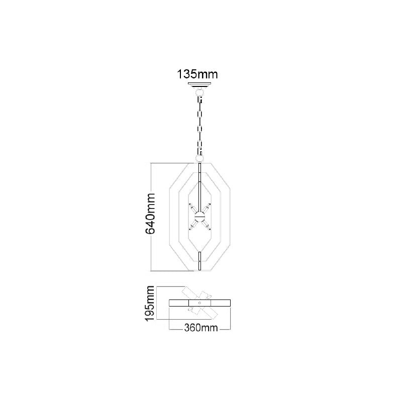 Modern Polished Nickel & Stainless Steel Pendant - Orbita1