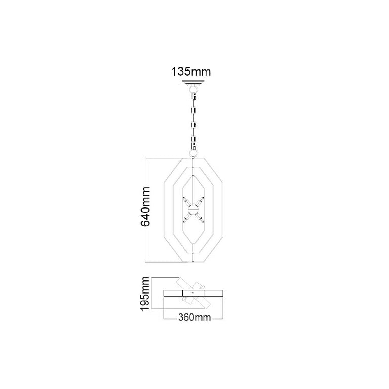 Modern Polished Nickel & Stainless Steel Pendant - Orbita1