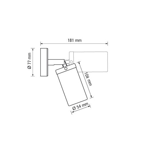 Pagoda 6W 24V DC Single Adjustable Wall Pillar Light Polished Copper / Cool White - LS321LED