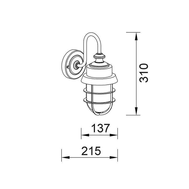 Parol Outdoor Wall Light Galvanized Iron - PAROL3