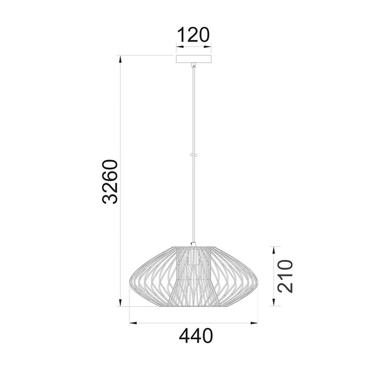Interior Oval Cage 440mm Iron Pendant Matt Black - PARRILLA1