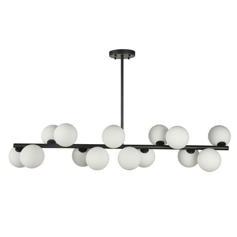 Pasadena 14 Light Pendant Black / Opal - PASADENA-14L BLACK OPAL