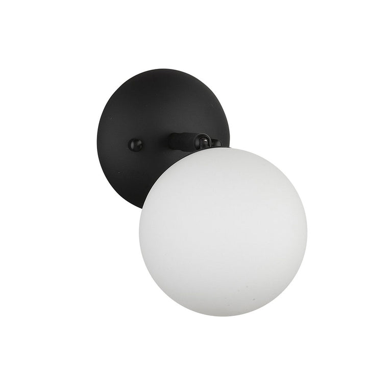 Pasadena 1 Light Wall Light Black / Opal - PASADENA-A1L Black Opal