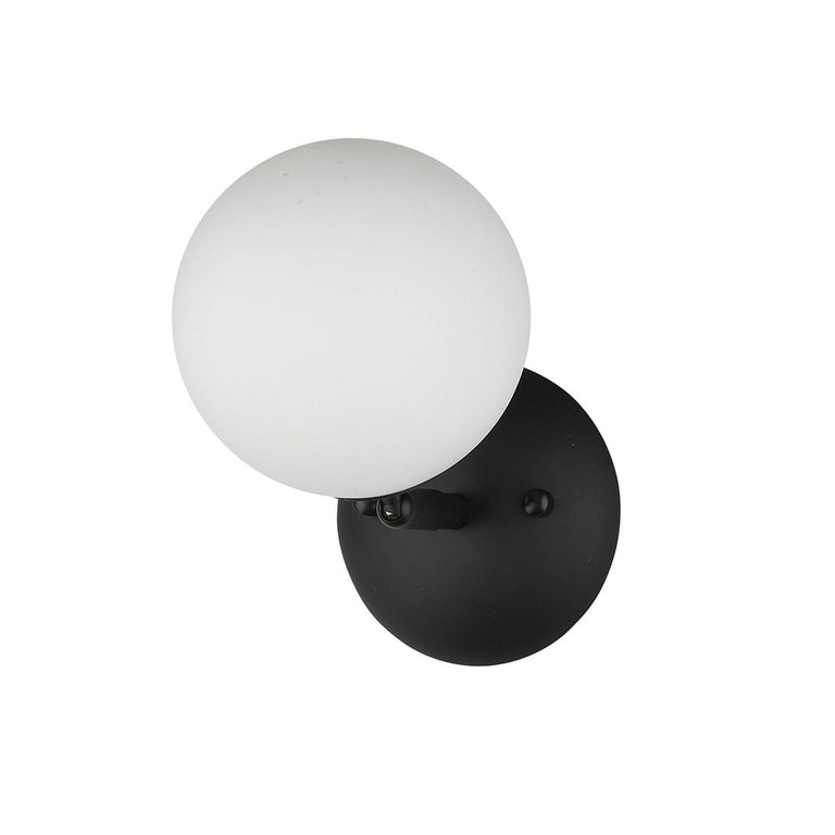 Pasadena 1 Light Wall Light Black / Opal - PASADENA-A1L Black Opal