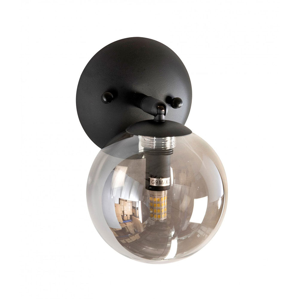 Pasadena 1 Light Wall Light Black - PASADENA-A1 BLK