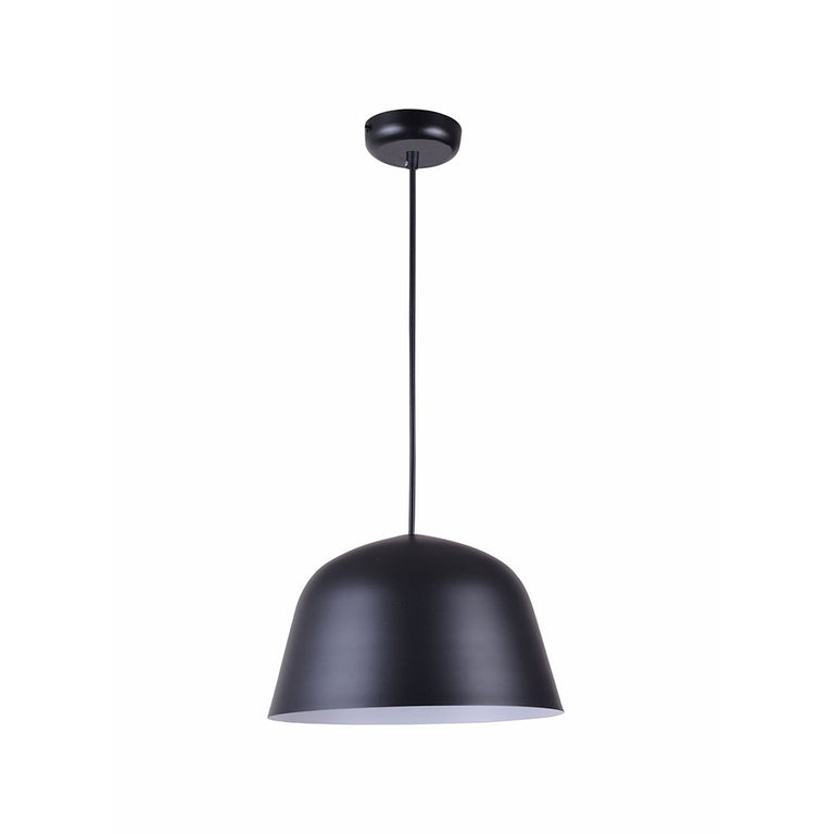Angled Dome Shape Pendant Matt Black - Pastel02A