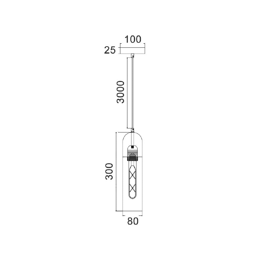 Cylinder Pendant Smoke Glass / Satin Chrome Highlight - PASTILLE1