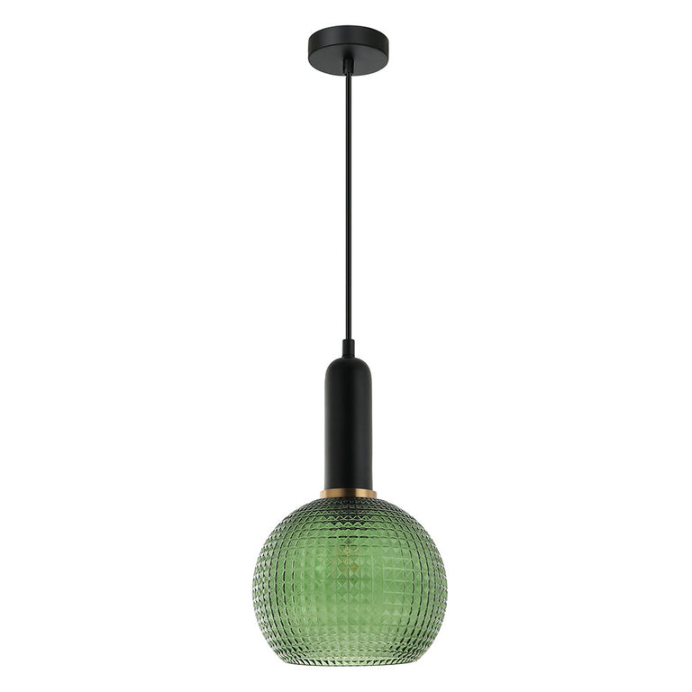 Interior Segmented Wine Shaped Glass Pendant Green - PELOTA2
