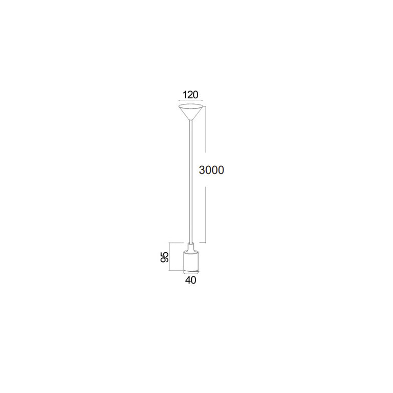 Silicone Pendant Suspension Black - Pen3