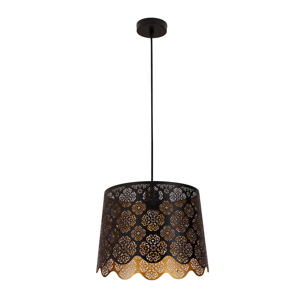 Penshade Laser Cut With Floral Pattern Pendant Black - PENSHADE1
