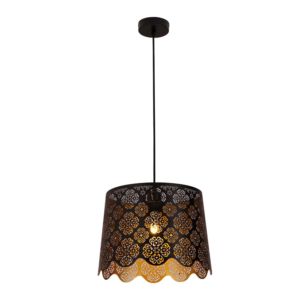 Penshade Laser Cut With Floral Pattern Pendant Black - PENSHADE1