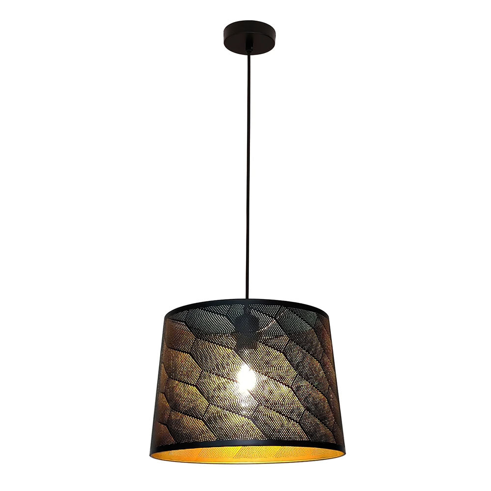 Penshade Laser Cut With Honeycomb Pattern Pendant Black - PENSHADE17