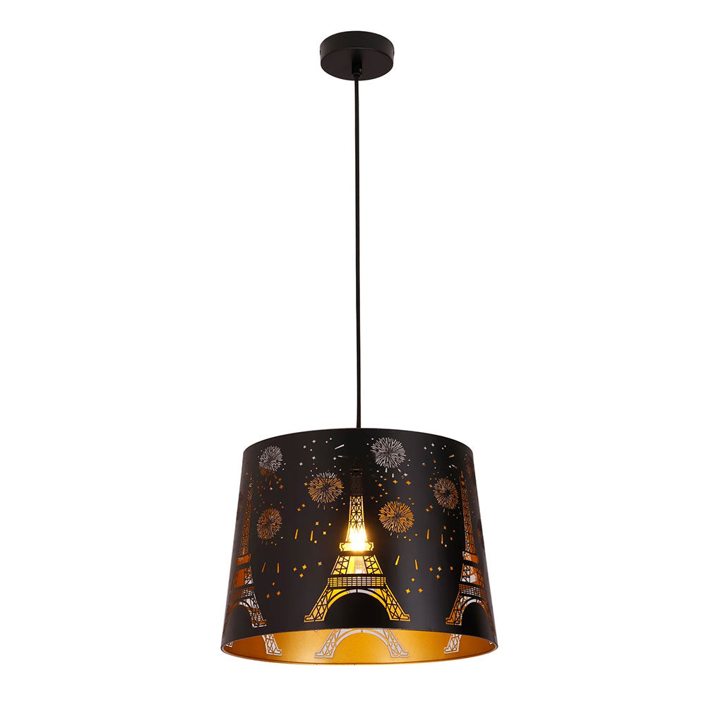 Penshade Laser Cut With Eiffel Tower Pattern Pendant Black - PENSHADE3