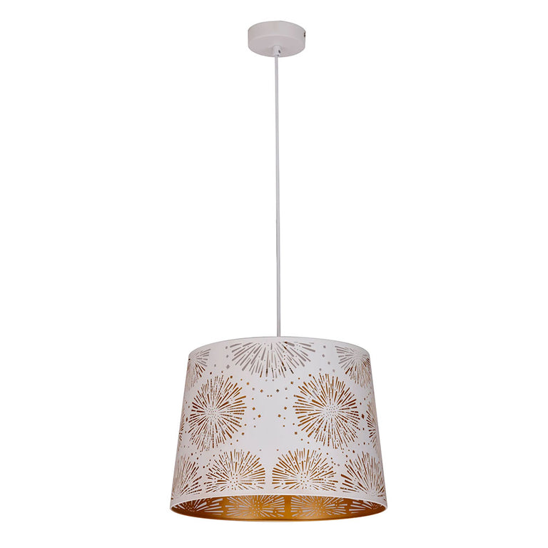 Penshade Laser Cut With Starburst Pattern Pendant White - PENSHADE8