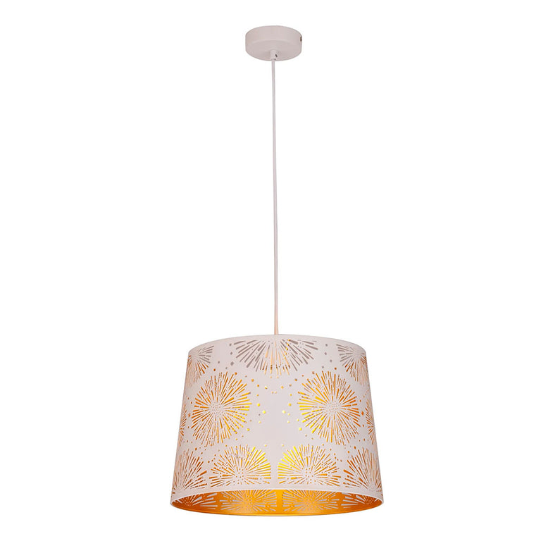 Penshade Laser Cut With Starburst Pattern Pendant White - PENSHADE8