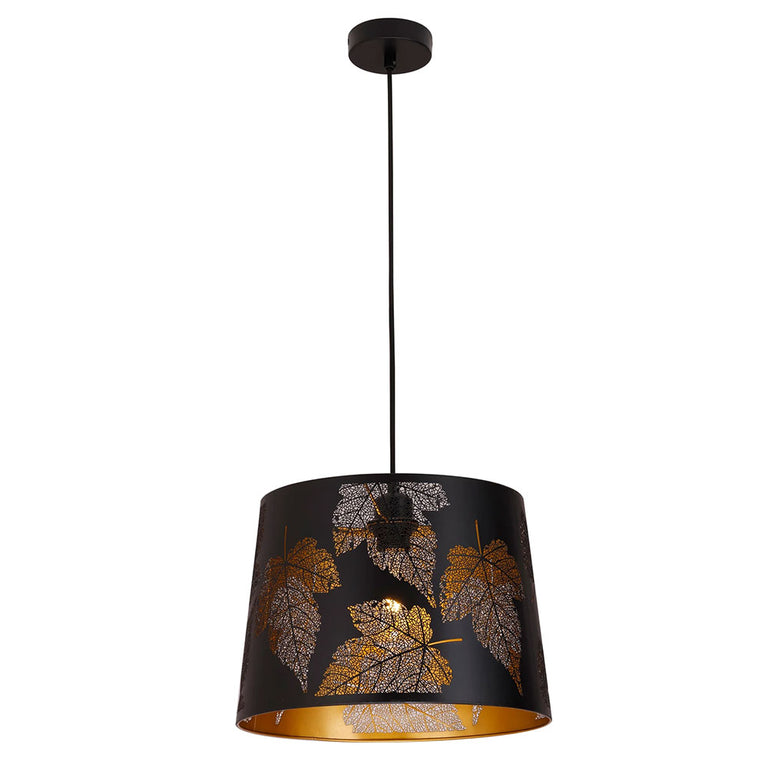 Penshade Laser Cut With Maple Leaf Pattern Pendant Black - PENSHADE9