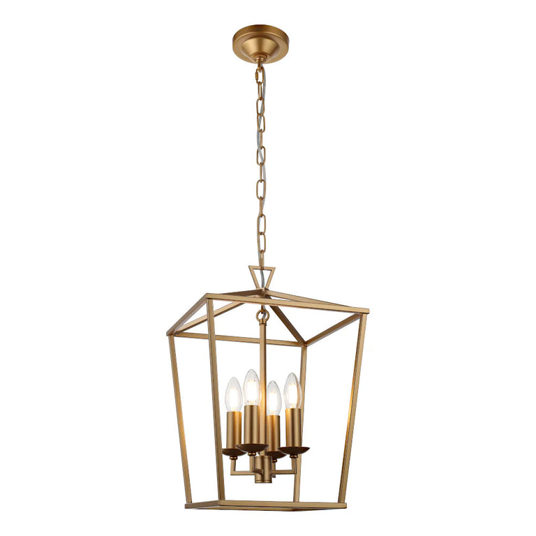 Perigan 4 Light Pendant Matt Gold - PERI4PMG