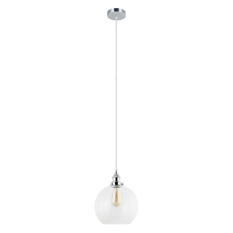 Interior 250mm Glass Pendant Chrome / Clear - PESINI4