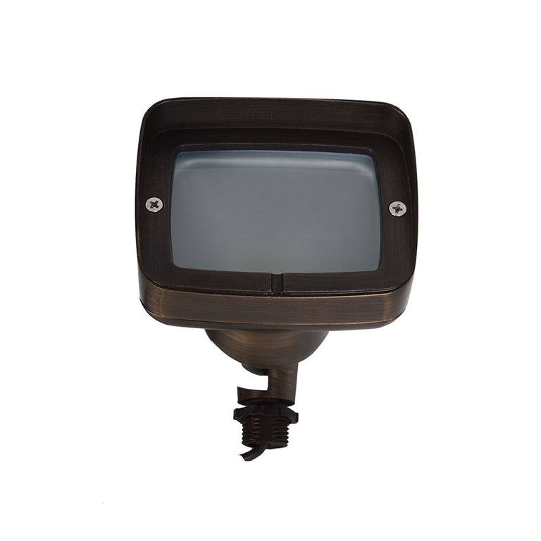 Gama 3.5W LED 12V AC / DC Cast Brass Adjustable Spike Area Floodlight Weathered Bronze / Warm White - PFL2300WB-PLV3-G4-27K