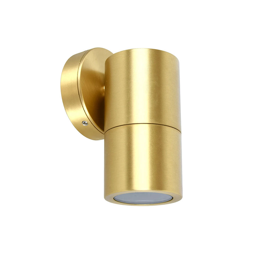 Poseidon 240V GU10 Fixed Wall Pillar Light Polished Brass - PG1FBR2