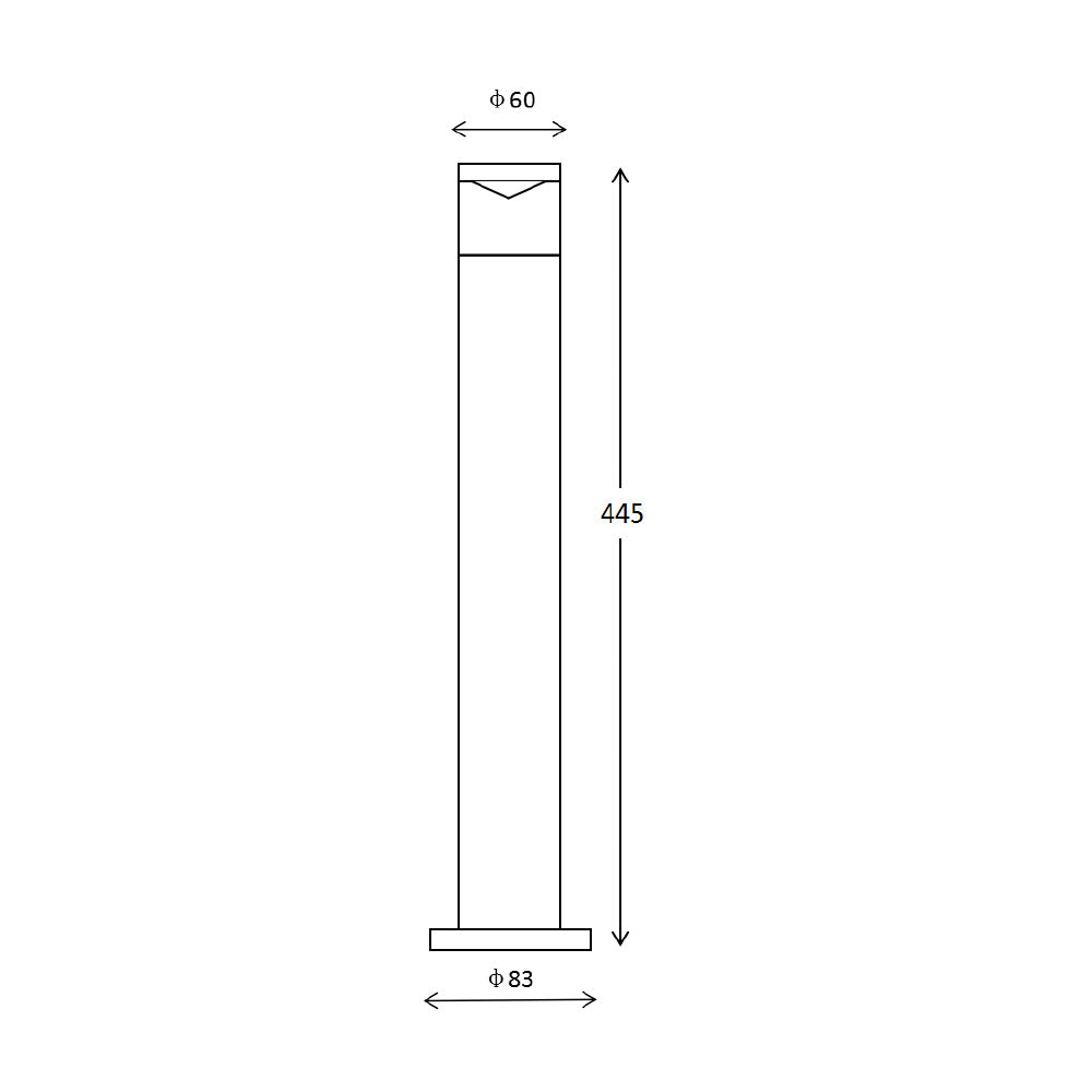 Phare 240V GU10 Bollard Light Black - PHARE03G