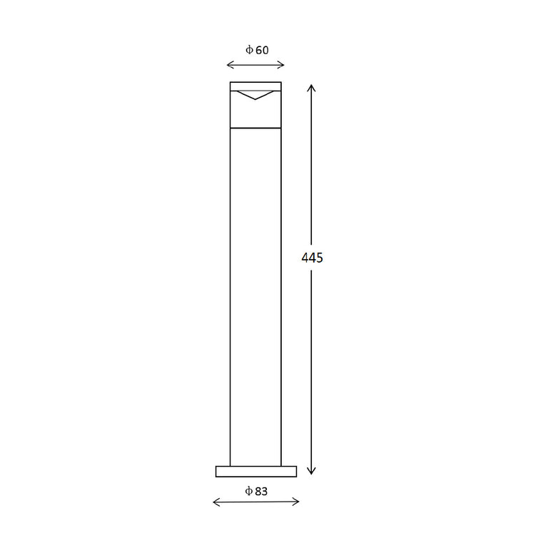 Phare 12V / 24V Bollard Light Black - PHARE03M