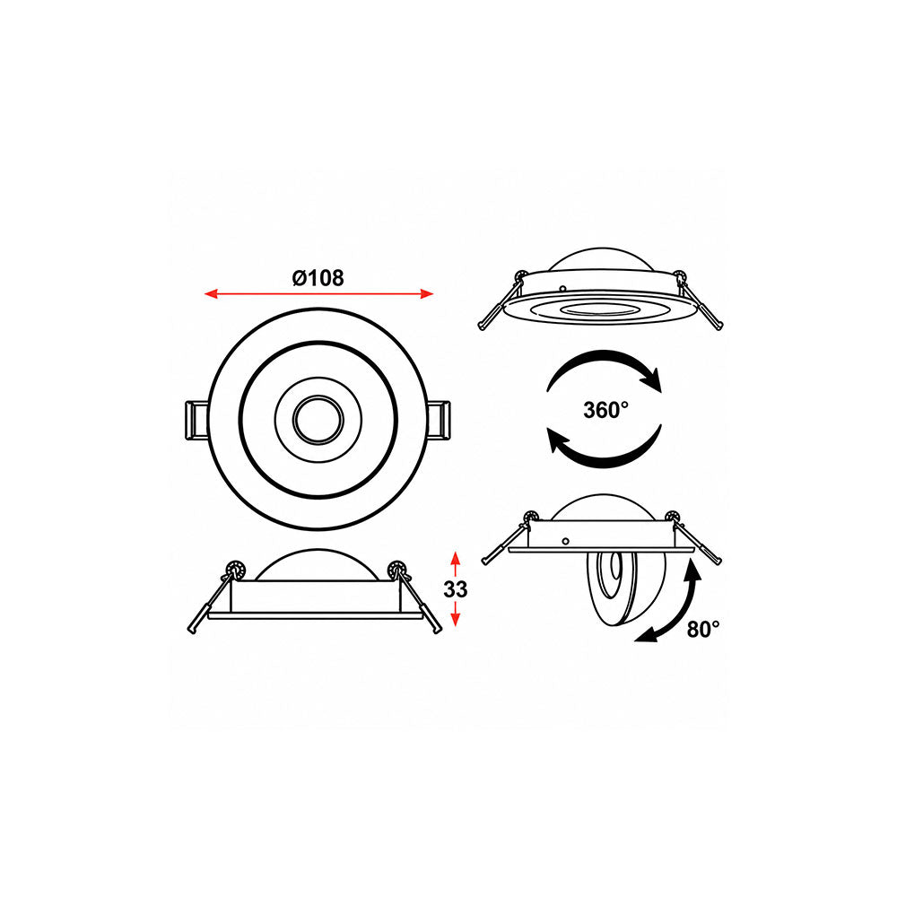 Nest 8W LED Downlight Black / Quinto