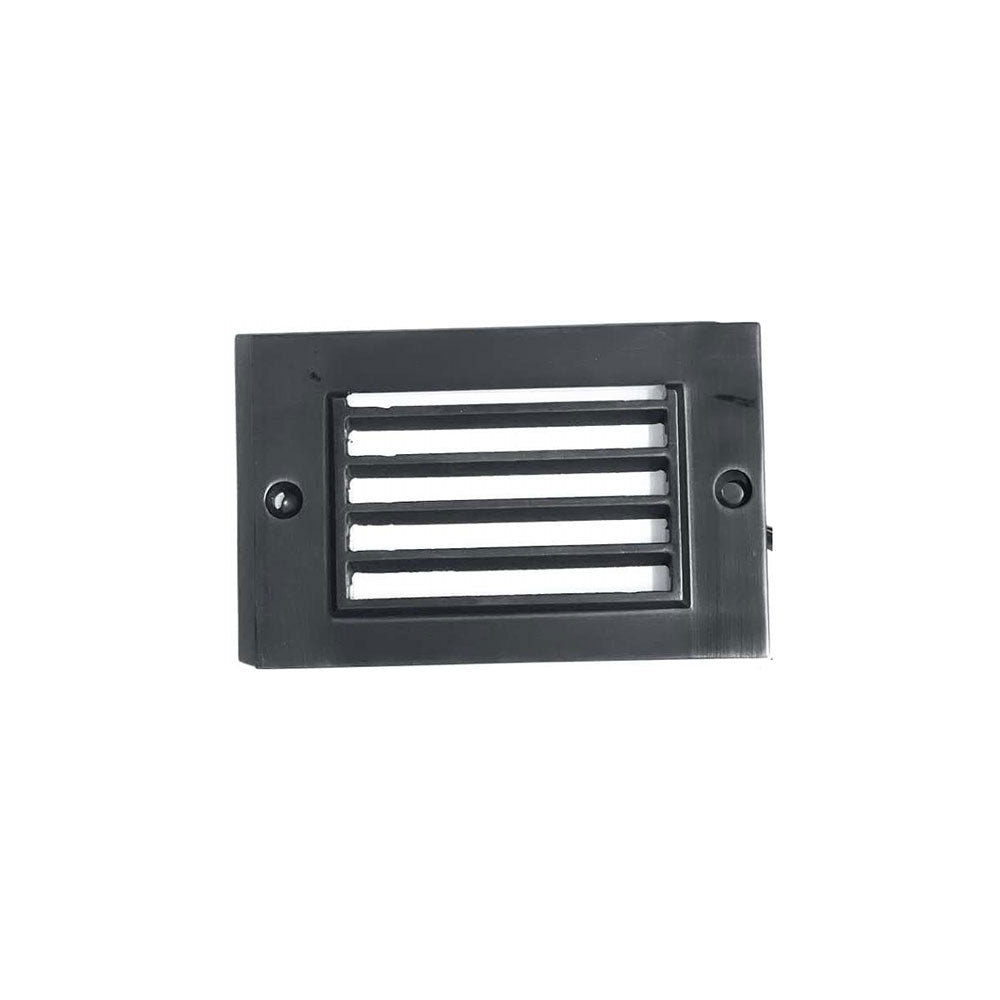 Hidra 12V 2W Rectangle Slotted LED Step Light Black / Warm White - PI-SLC2111BK