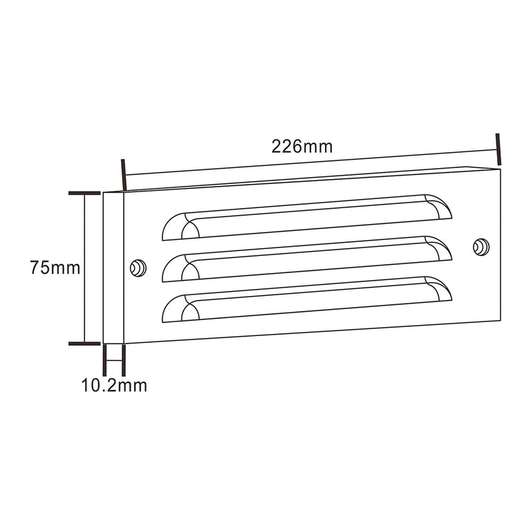 Lydra 12V 4W Rectangle Louvred LED Step Light Weathered Bronze / Warm White - PI-SLC2100WB
