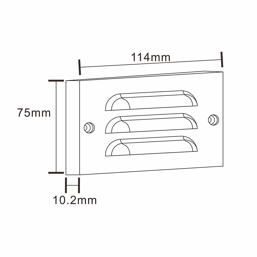 Lydra 12V 2W Rectangle Louvred LED Step Light Weathered Bronze / Warm White - PI-SLC2110WB