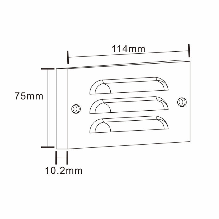 Lydra 12V 2W Rectangle Louvred LED Step Light Weathered Bronze / Warm White - PI-SLC2110WB