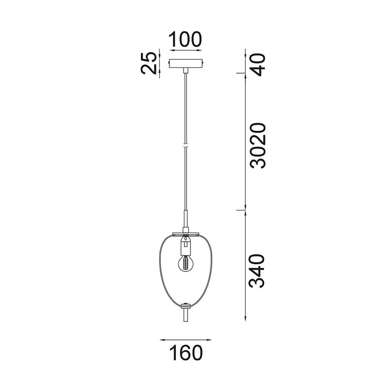 Pino Interior Oval Pendant Black - PINO6