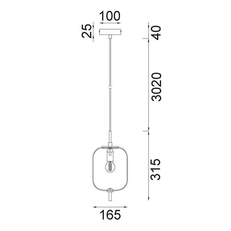 Pino Interior Jar Pendant Black - PINO7