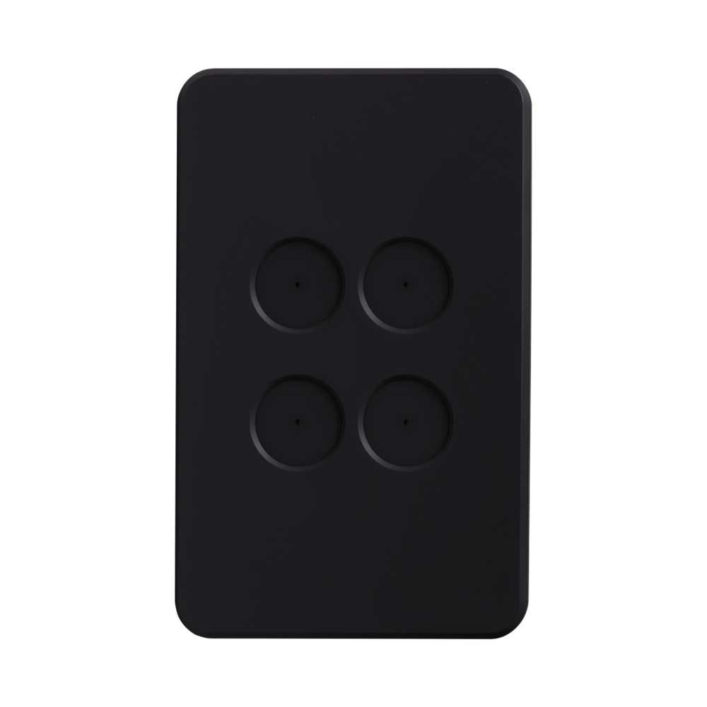 Pixie Ambience 4 Gang Face Plate Only Semi Gloss Black - SWAC4SGB