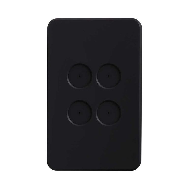 Pixie Ambience 4 Gang Face Plate Only Semi Gloss Black - SWAC4SGB