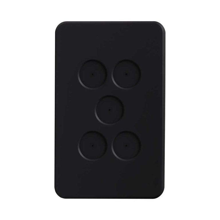 Pixie Ambience 5 Gang Face Plate Only Semi Gloss Black - SWAC5SGB